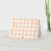 Little Cutie Pie Gingham Baby shower Dank u auto Bedankkaart (Achterkant)