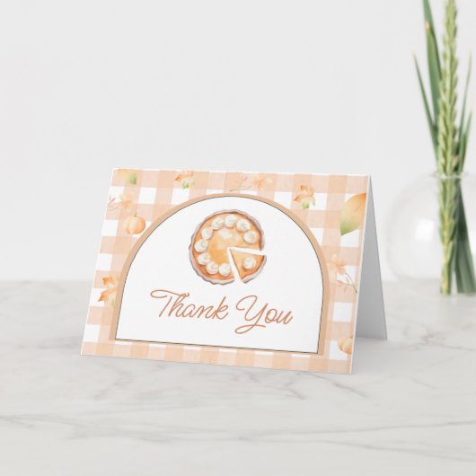 Little Cutie Pie Gingham Baby shower Dank u auto Bedankkaart (Voorkant)