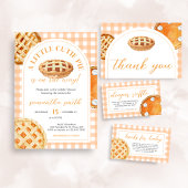 Little Cutie Pie Gingham Baby shower Kaart