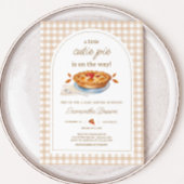 Little Cutie Pie Gingham Baby shower Kaart