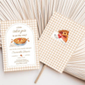 Little Cutie Pie Gingham Baby shower Kaart