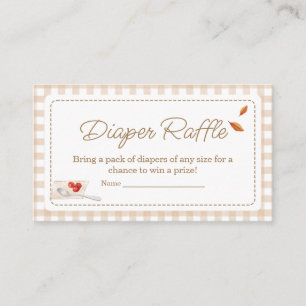 Little Cutie Pie Gingham Baby shower Luier Raffle Informatiekaartje