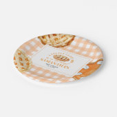 Little Cutie Pie Gingham Baby Shower Papieren Bordje (Gekanteld)