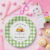 Little Cutie Pie Gingham Baby shower Papieren Bordje (Feest)
