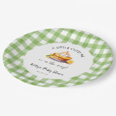Little Cutie Pie Gingham Baby shower Papieren Bordje (Gekanteld)