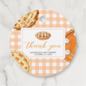 Little Cutie Pie Gingham Baby shower Rond Bedankjes Labels (Voorkant)