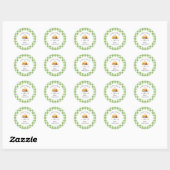 Little Cutie Pie Gingham Baby shower Ronde Sticker (Vel)