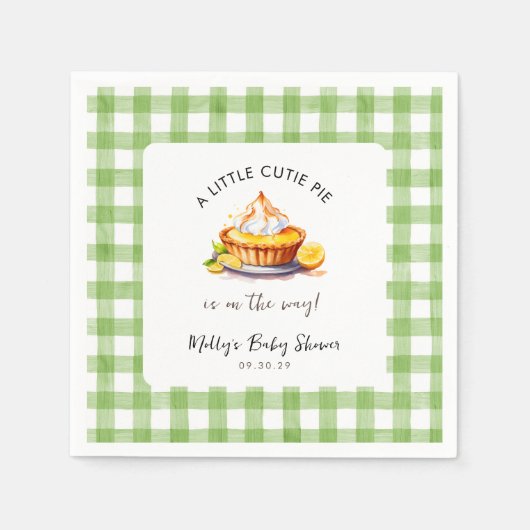 Little Cutie Pie Gingham Baby shower Servet (Voorkant)