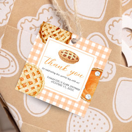 Little Cutie Pie Gingham Baby shower Square Bedankjes Labels