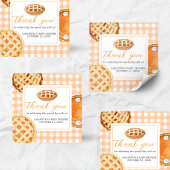 Little Cutie Pie Gingham Baby shower Vierkante Sticker
