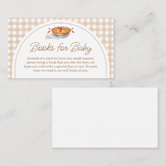 Little Cutie Pie Gingham Boeken voor Baby Informatiekaartje (Voorkant / Achterkant)