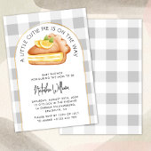 Little Cutie Pie Gingham Plaid Baby shower Kaart