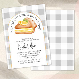 Little Cutie Pie Gingham Plaid Baby shower Kaart