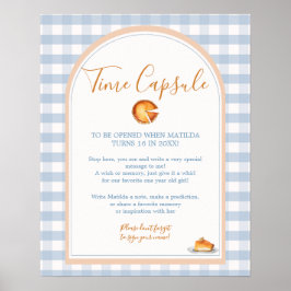 Little Cutie Pie Gingham Verjaardag Time Capsule Poster