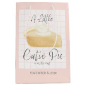 Little Cutie Pie Girl Baby Shower Gift Bag  Medium Cadeauzakje (Voorkant)