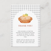 Little Cutie Pie Grey Check Baby shower Bedankt Informatiekaartje (Voorkant)