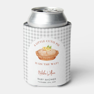 Little Cutie Pie Grey Geruit Baby shower Blikjeskoeler