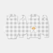 Little Cutie Pie Grey Gingham Plaid Baby shower Bedankdoosjes (Uitgevouwen)