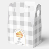 Little Cutie Pie Grey Gingham Plaid Baby shower Bedankdoosjes (Geopend)