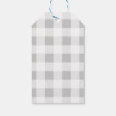 Little Cutie Pie Grey Gingham Plaid Baby shower Cadeaulabel (Achterkant)