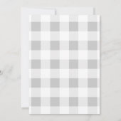 Little Cutie Pie Grey Gingham Plaid Baby shower Kaart (Achterkant)