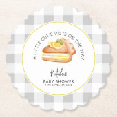 Little Cutie Pie Grey Gingham Plaid Baby shower Kartonnen Onderzetters (Voorkant)