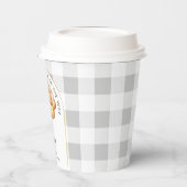 Little Cutie Pie Grey Gingham Plaid Baby shower Papieren Bekers (Links)