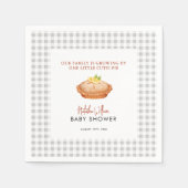 Little Cutie Pie Grey Gingham Plaid baby shower Servet (Voorkant)