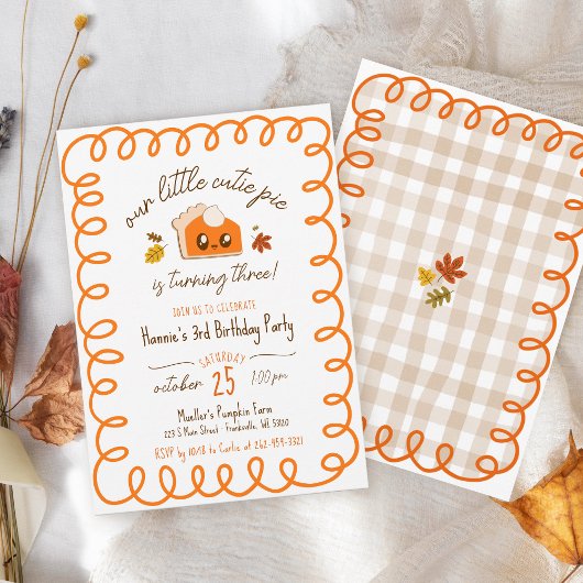 Little Cutie Pie Hand Getrokken Herfst Verjaardags Kaart