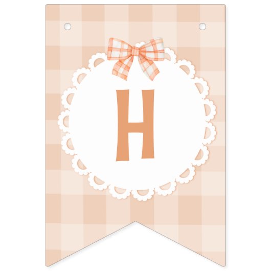 Little cutie Pie happy Birthday gingham boog Vlaggetjes (Tweede vlag)