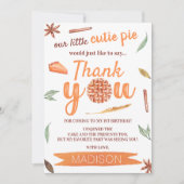 Little Cutie Pie Herfst 1e verjaardag Bedankkaart (Voorkant)