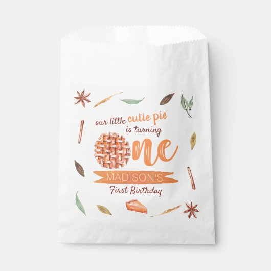 Little Cutie Pie Herfst 1e verjaardag Bedankzakje (Voorkant)