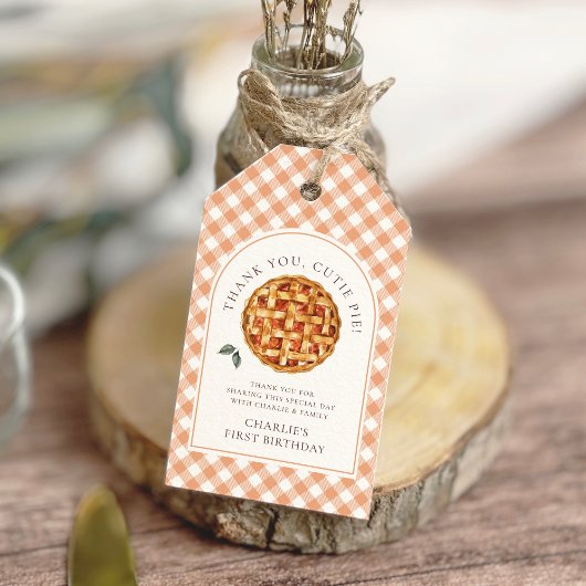 Little Cutie Pie Herfst 1e verjaardag Cadeaulabel