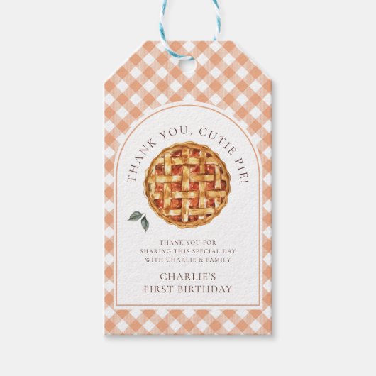 Little Cutie Pie Herfst 1e verjaardag Cadeaulabel (Voorkant)