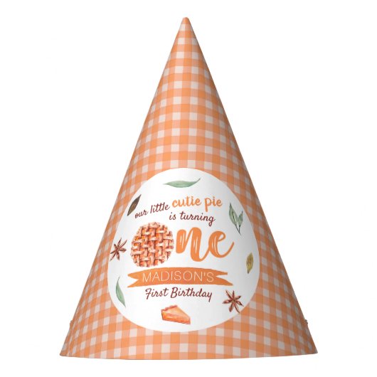 Little Cutie Pie Herfst 1e verjaardag Feesthoedjes (Voorkant)