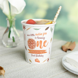 Little Cutie Pie Herfst 1e verjaardag Papieren Bekers
