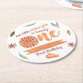 Little Cutie Pie Herfst 1e verjaardag Ronde Kartonnen Onderzetter (Gebogen)