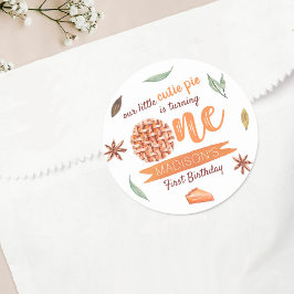 Little Cutie Pie Herfst 1e verjaardag Ronde Sticker