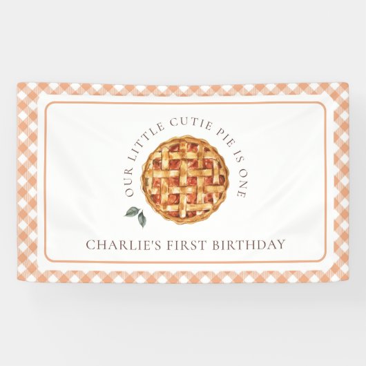 Little Cutie Pie Herfst 1e verjaardag Spandoek (Horizontaal)