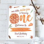 Little Cutie Pie Herfst 1st Verjaardag Party Welko Poster