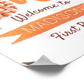 Little Cutie Pie Herfst 1st Verjaardag Party Welko Poster (Hoek)