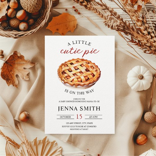 Little Cutie Pie Herfst Baby shower Kaart