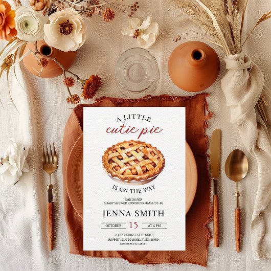 Little Cutie Pie Herfst Baby shower Kaart