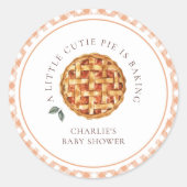 Little Cutie Pie Herfst Baby shower Ronde Sticker (Voorkant)