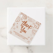 Little Cutie Pie Herfst Baby shower Square Bedankjes Labels (In situ)