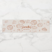 Little Cutie Pie Herfst Baby shower Waterfles Etiket (Enkel label)