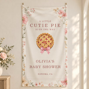 Little Cutie Pie Herfst Bloemen Baby Shower Welkom Spandoek