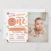 Little Cutie Pie Herfst Foto 1e verjaardag Kaart (Voorkant)