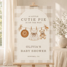 Little Cutie Pie Herfst Gingham Baby Shower Welkom