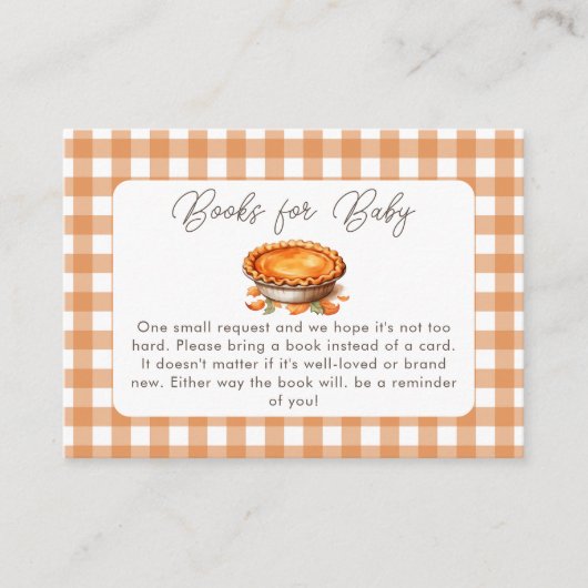 Little Cutie Pie Herfst Pompoen Boeken voor Baby Informatiekaartje (Voorkant)